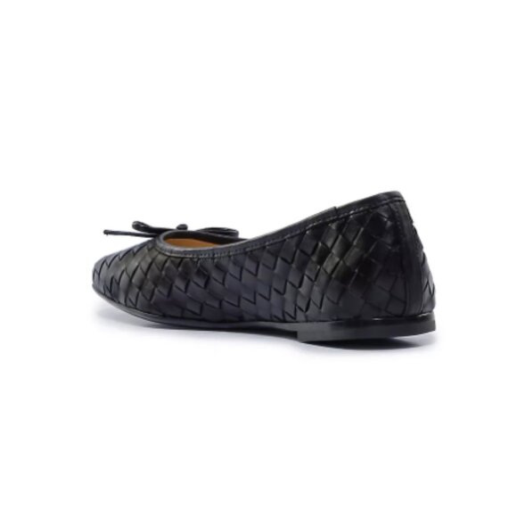 NEW BERNARDO Made In Brazil Leather Gwynn Woven Ballet Flats in black 725 6j3 - Picture 5 of 11